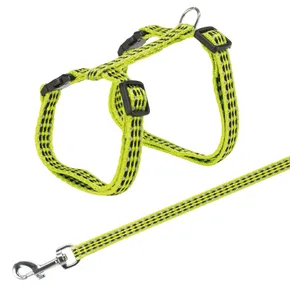 Fényvisszaverő hám macska pórázzal 22-42cm/10mm 1,2m